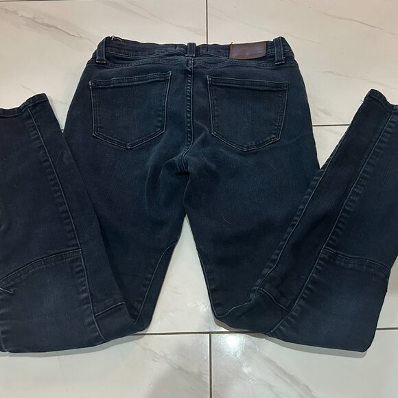 Madewell Dark Skinny Skinny Moto Zipper Jeans - Size 26 - Picture 4 of 11